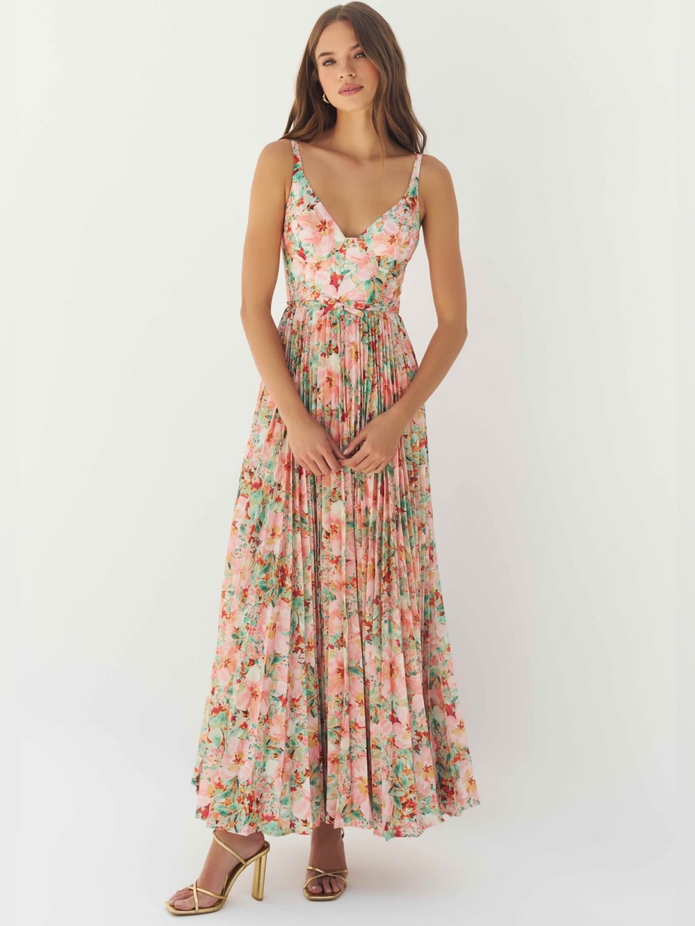 NWT Hutch Kylan floral pleated maxi dress